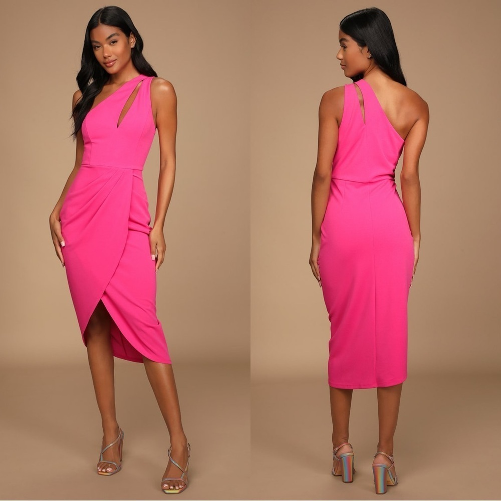 Lulu's Pink Asymmetrical Dress